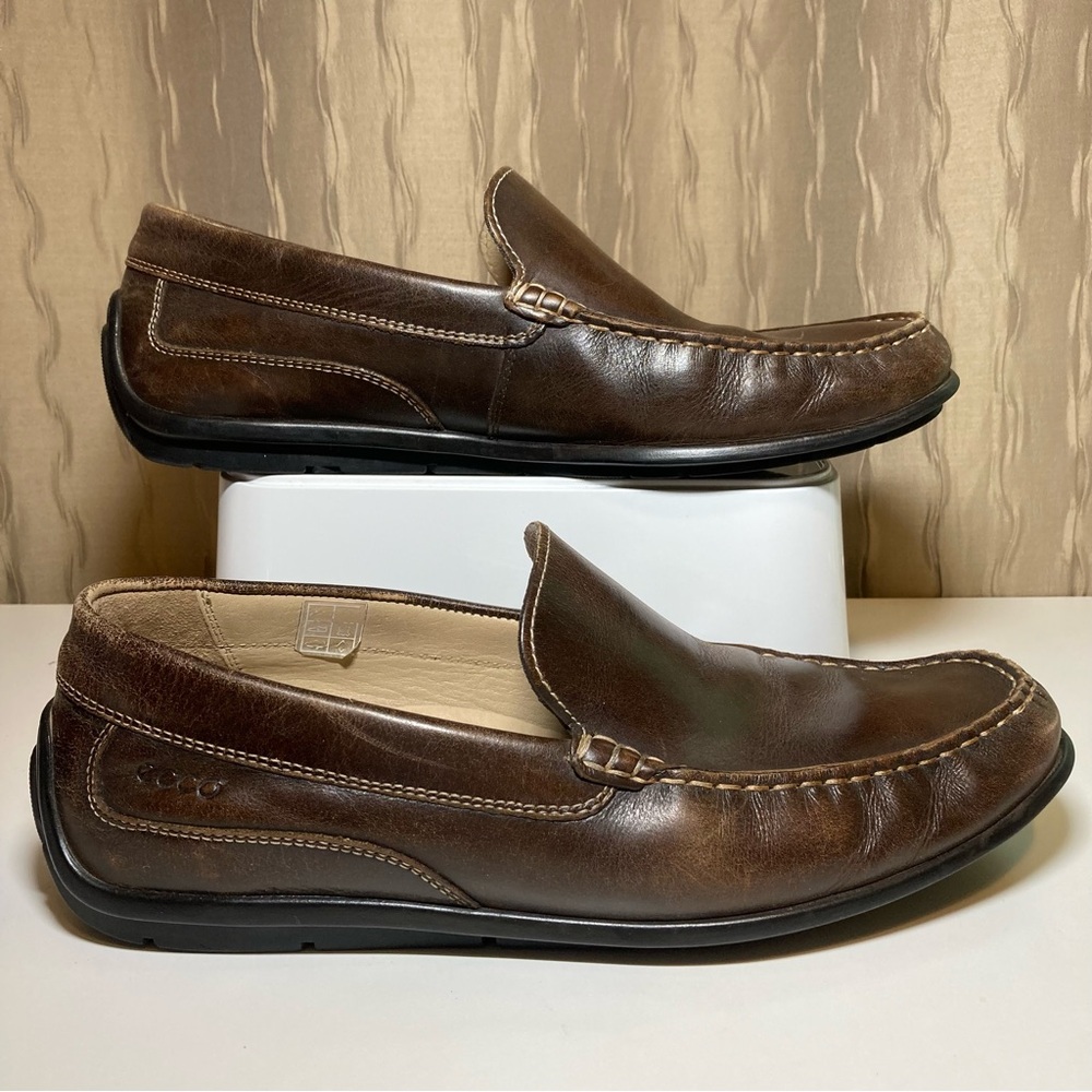 ECCO Men's 10 EU 44 Classic Leather Moc Driving Loafer Slip On Comfort 571004